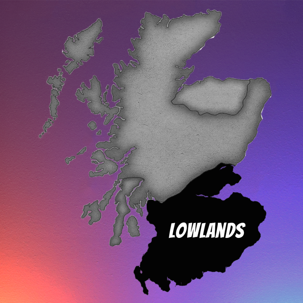 Scotland map showing Lowland Whisky Region