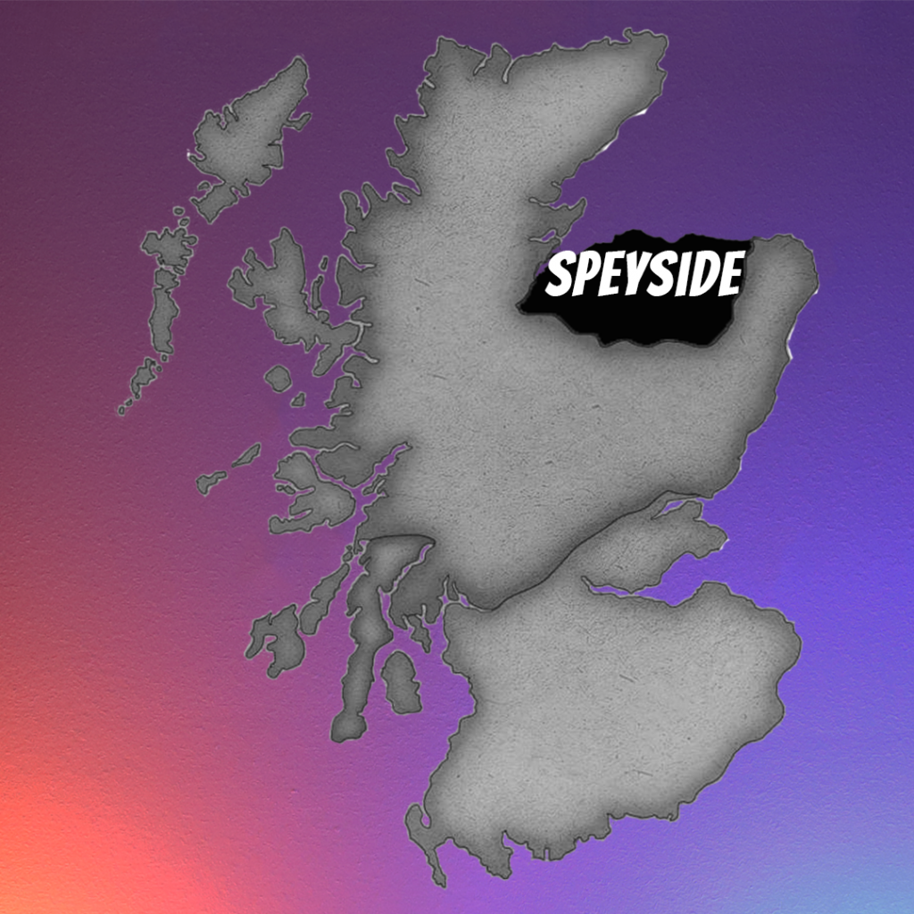 Map of Scotland showing the Speyside Whisky Region