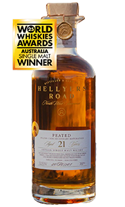 Hellyers Road Peated 21 year old single malt whisky