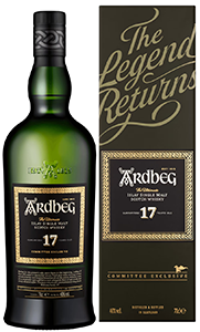 Ardbeg 17yo whisky bottle