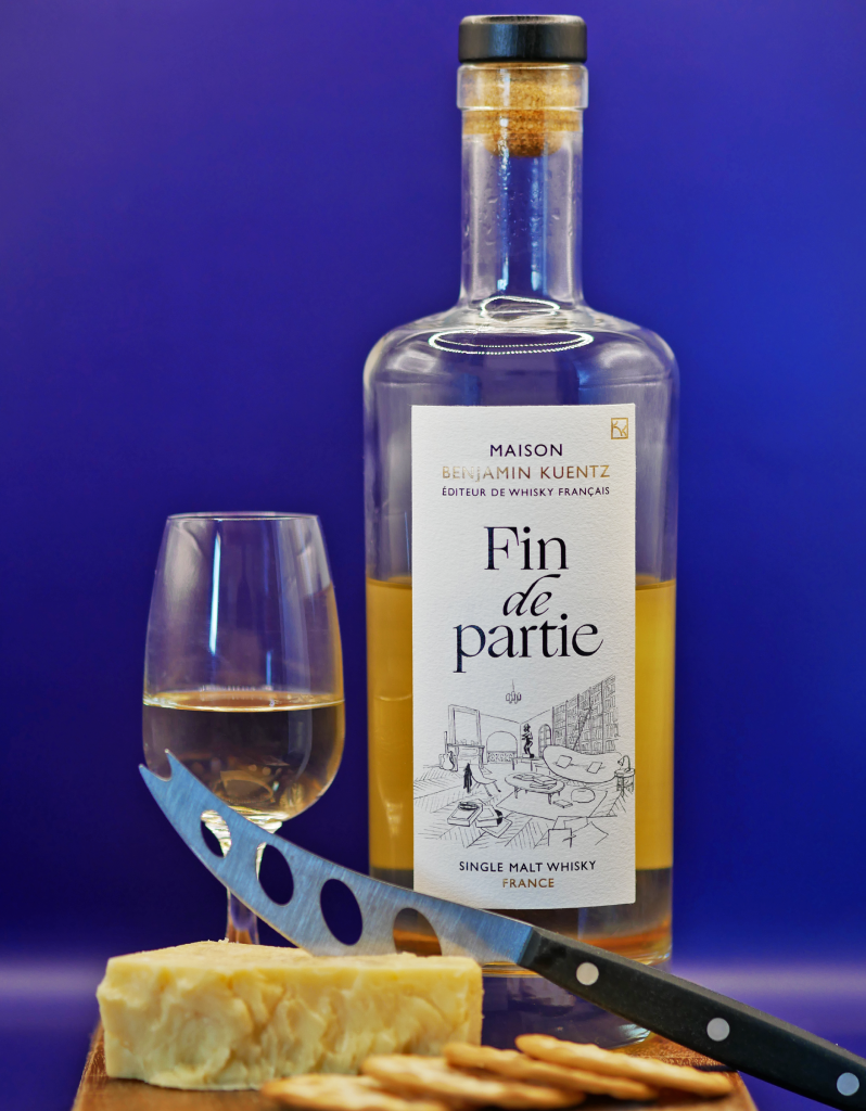 French whisky Fin de Partie with cheese